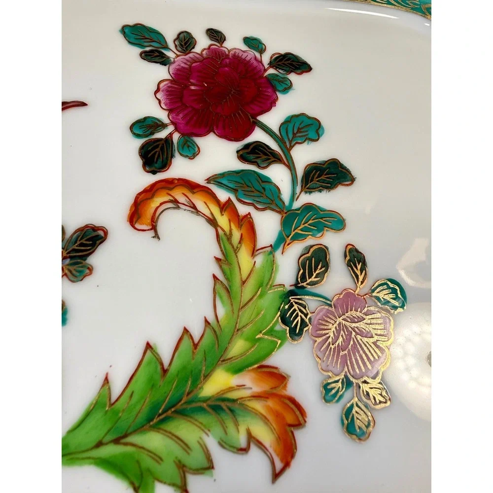Vintage Charleton Porcelain Vanity Tray, Bird of Paradise Jewelry Tray